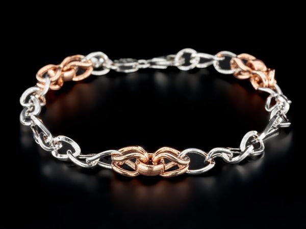 Bracciale bianco e rosè